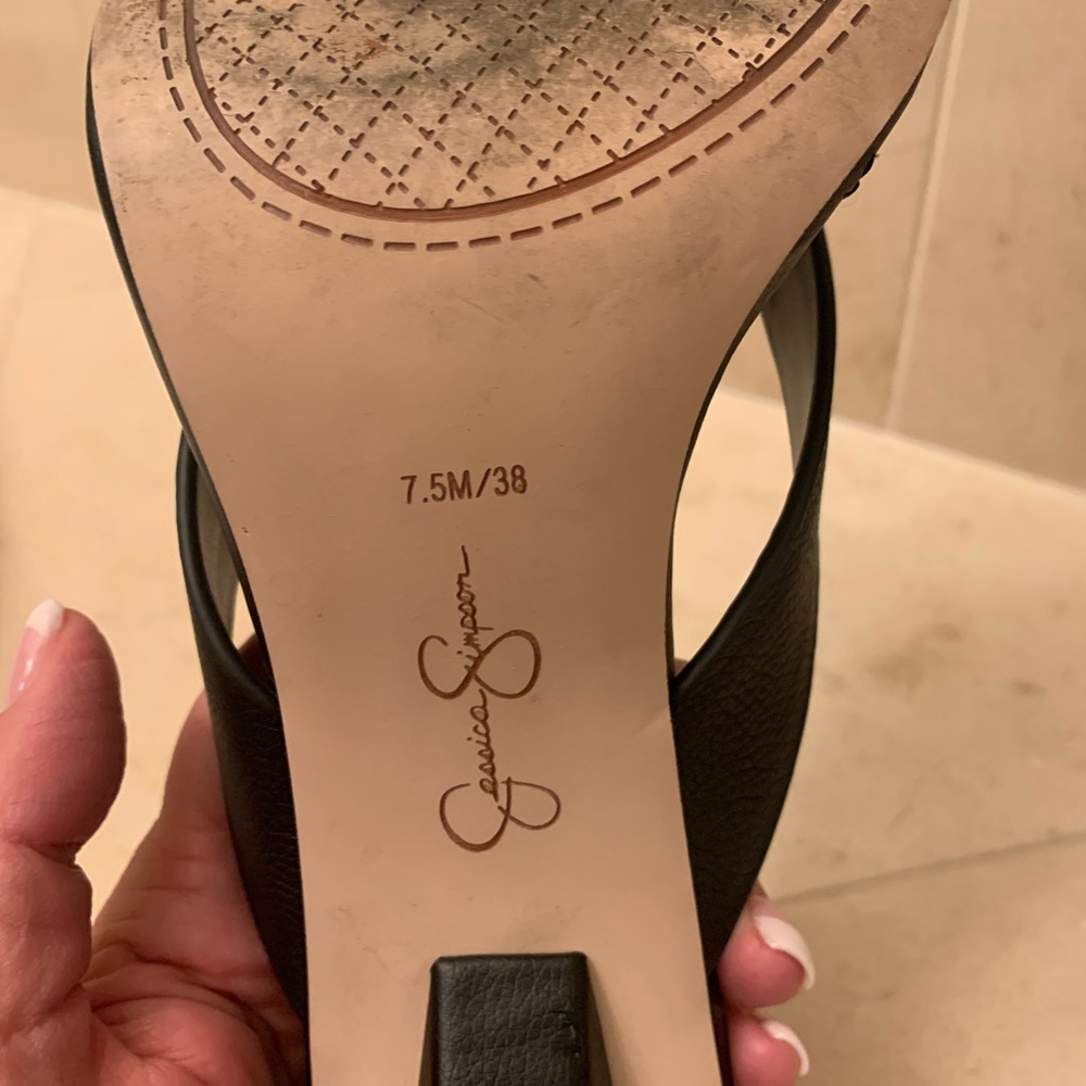 Jessica Simpson Black Quilted Square-Toe Thong Sandals - Picture 3 of 3